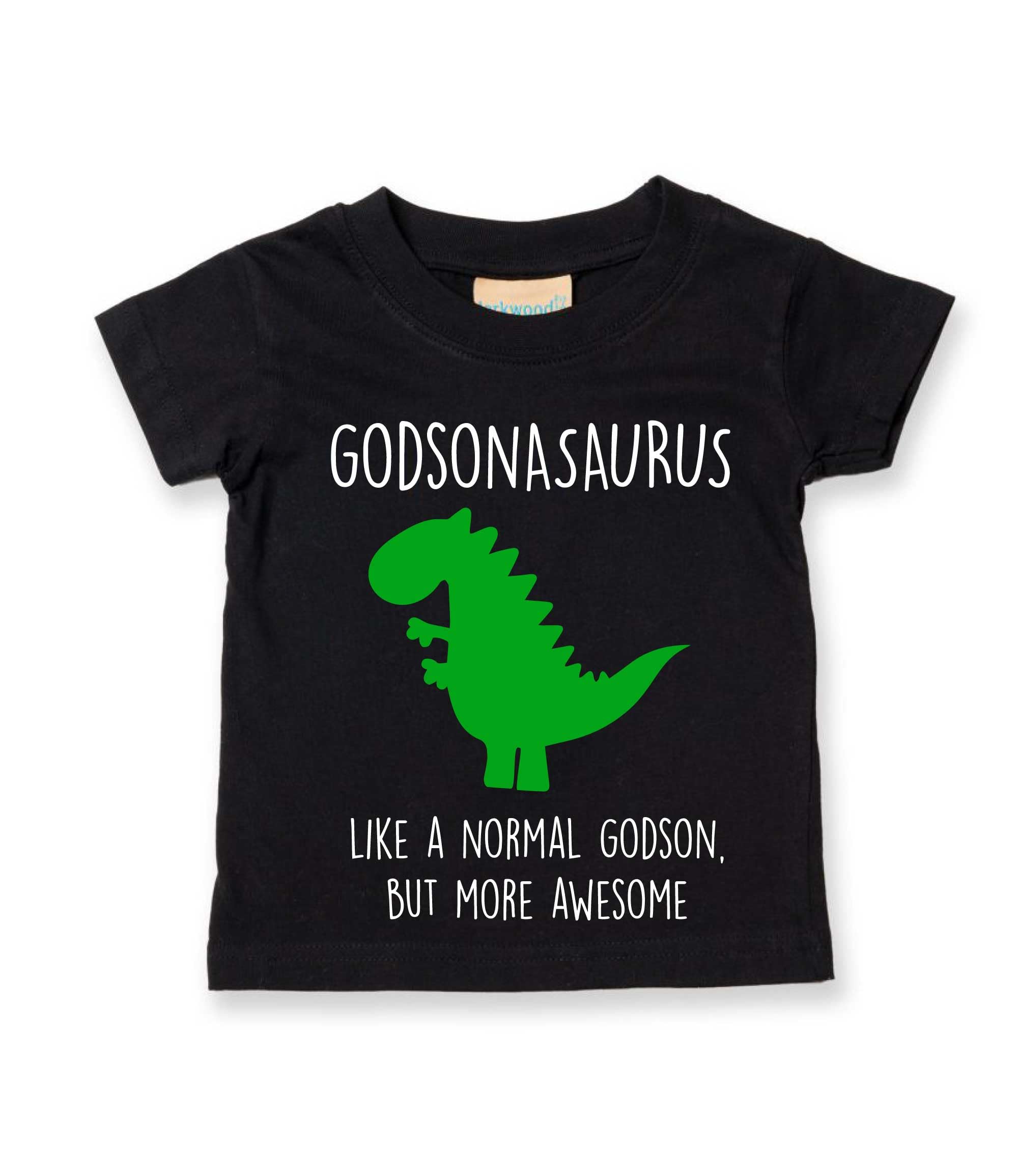 60 Second Makeover Limited Godson Dinosaur Tshirt Godsonasaurus Size - 6-12 Months Black
