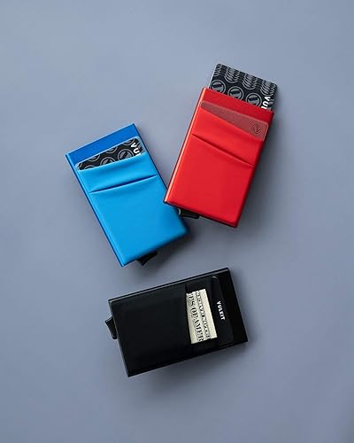 Miniatura 6 de VULKIT Card Holder with Money Pocket Pop Up Wallet RFID Blocking Slim Metal Bank Card Case Holds 5 Cards and Notes