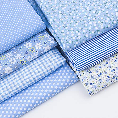 7pcs 2034 x 2034 cotton fabric diy making supplies quilting patchwork fabric fat quarter bundles diy for quilting cotton patchwork cushions blue 2034 x 2034