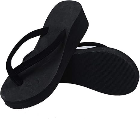 Women's Platform Flip Flops Lightweight Comfortable Soft Cushion Wedge Flip Flops Dressy & Casual Summer Beach Walking Thong Sandals Slides Indoor Outdoor Travel