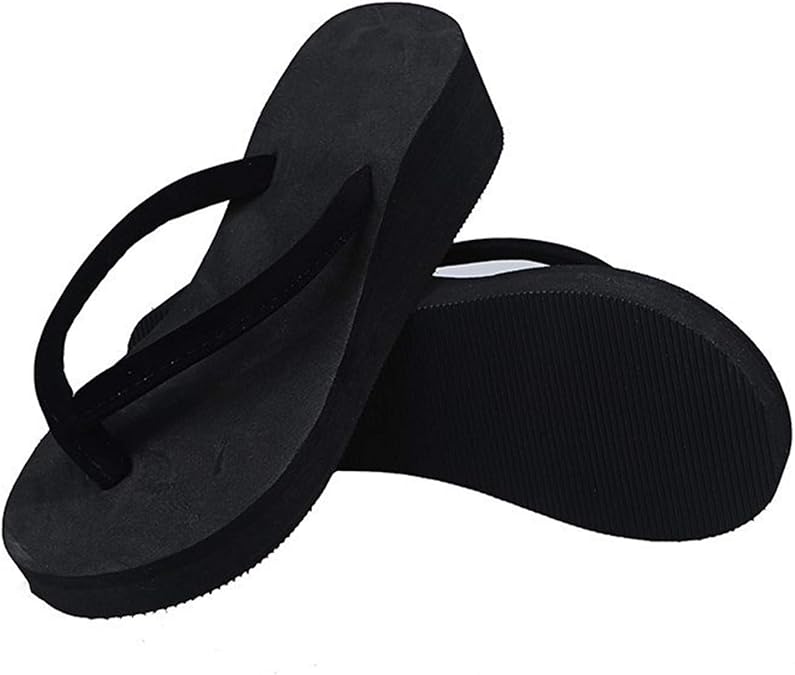 Women's Platform Flip Flops Lightweight Comfortable Soft Cushion Wedge Flip Flops Dressy & Casual Summer Beach Walking Thong Sandals Slides Indoor Outdoor Travel