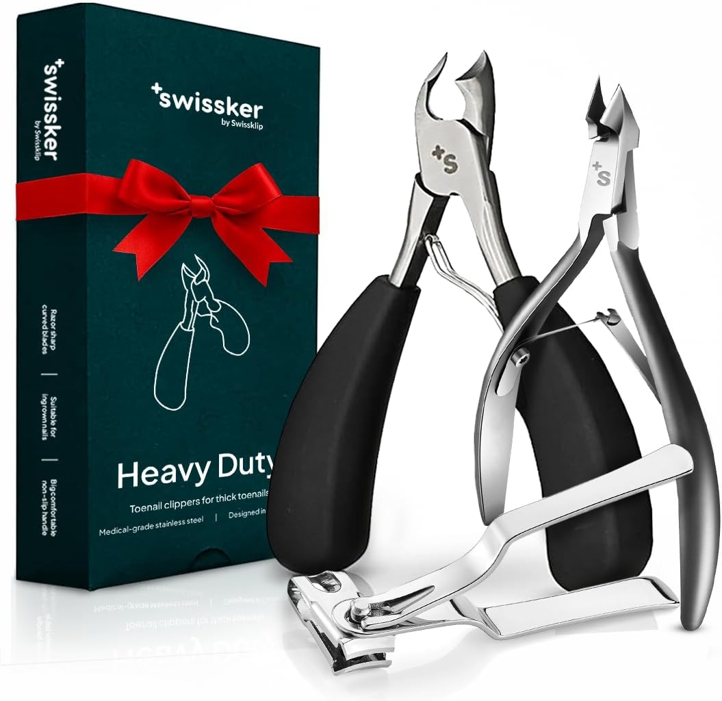 Swissklip Nail Care Bundle - Heavy Duty Toe Nail Chipper + 360 Nail Chipper + Cuticle Cutter