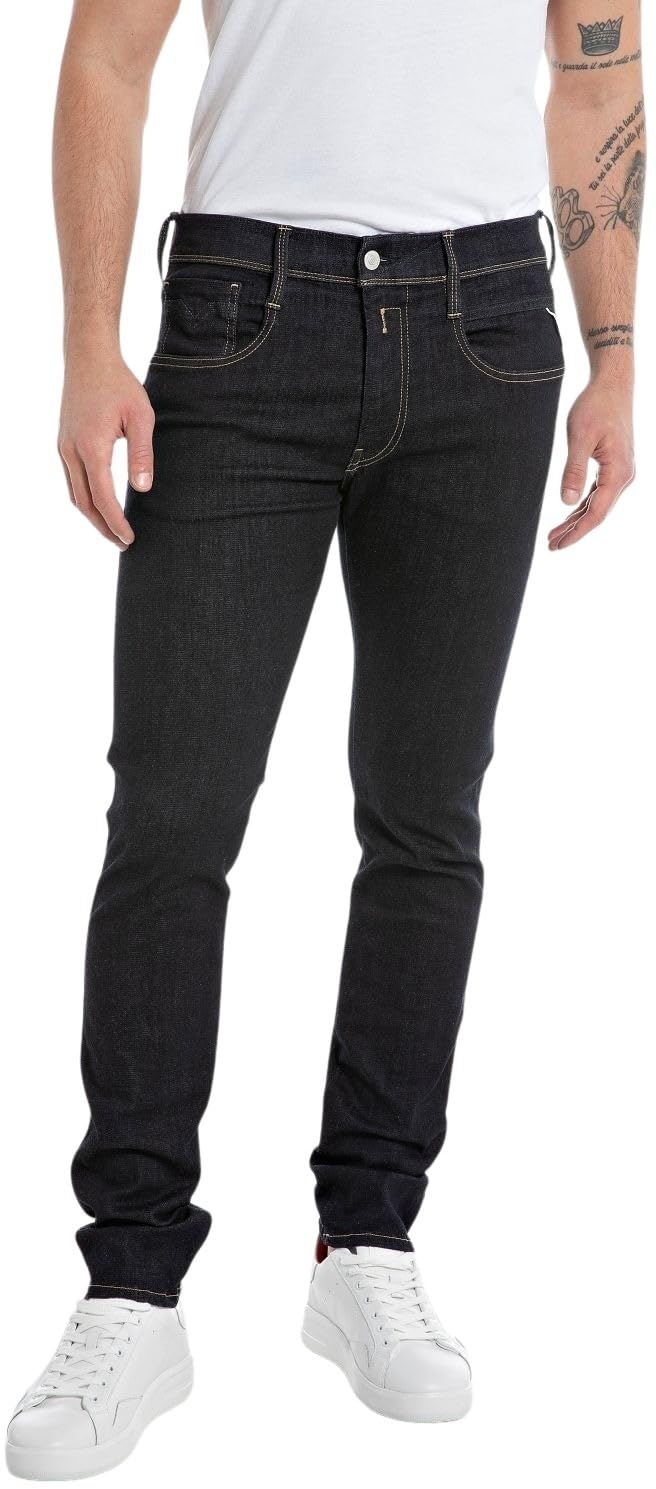 Replay Herren Jeans Anbass Slim-Fit mit Power Stretch