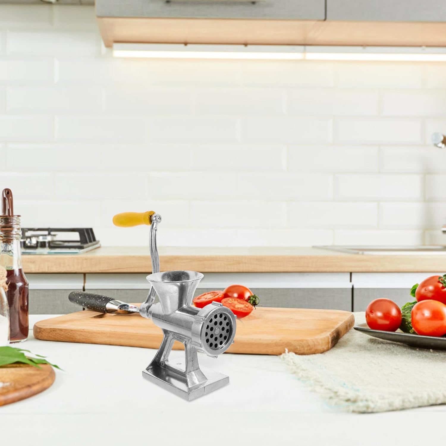 Luxshiny Manual Meat Grinder and Sausage Stuffer Model 46, Small Household Hand-cranked Meat Mincer with Vegetable Chopper Function for Home and Restaurant Use