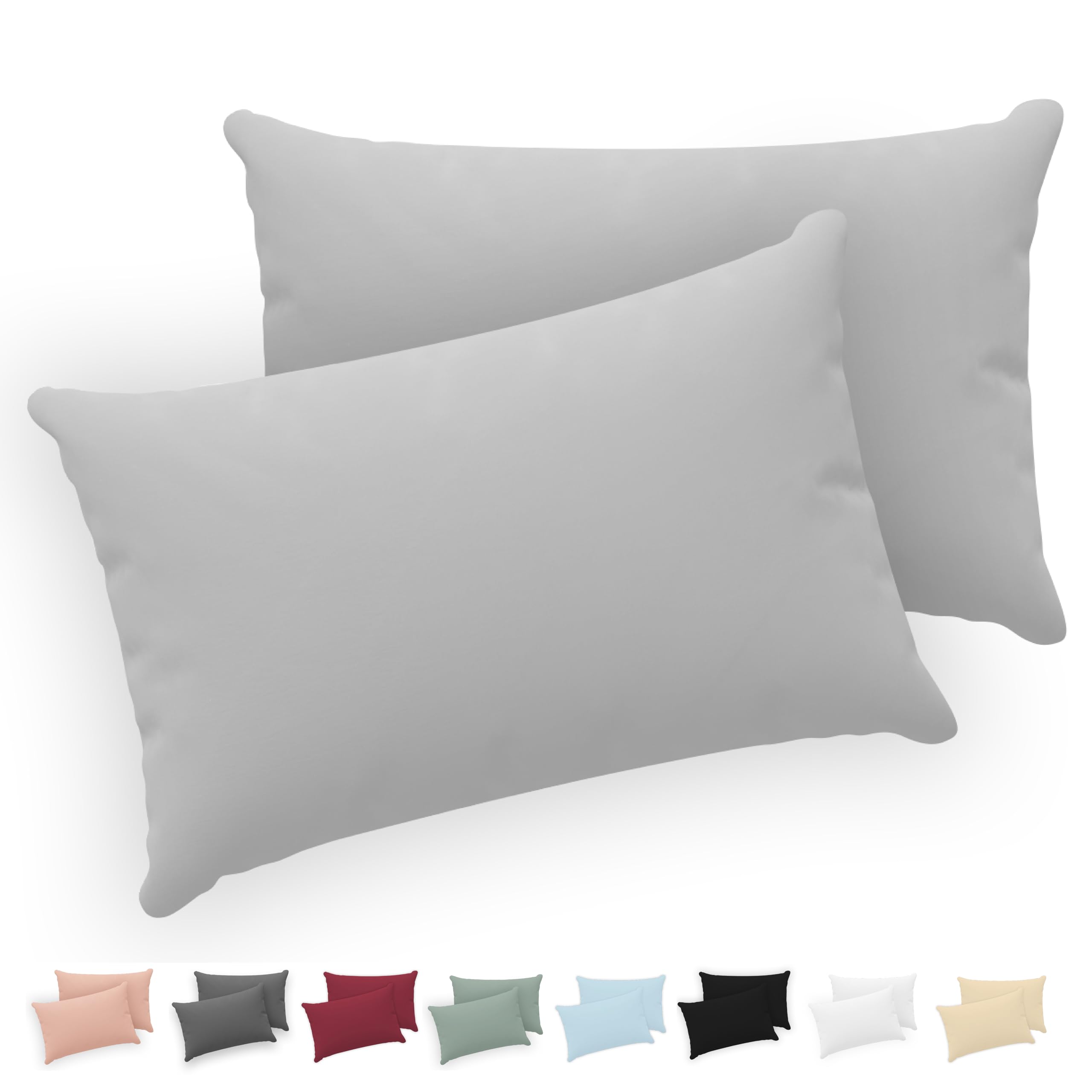 Twinzen® Cushion Covers, 100% Jersey Cotton, 150 GSM, Cushion Cover with Zip, OEKO-TEX Certified, 30 x 30 cm, Set of 2, Blue