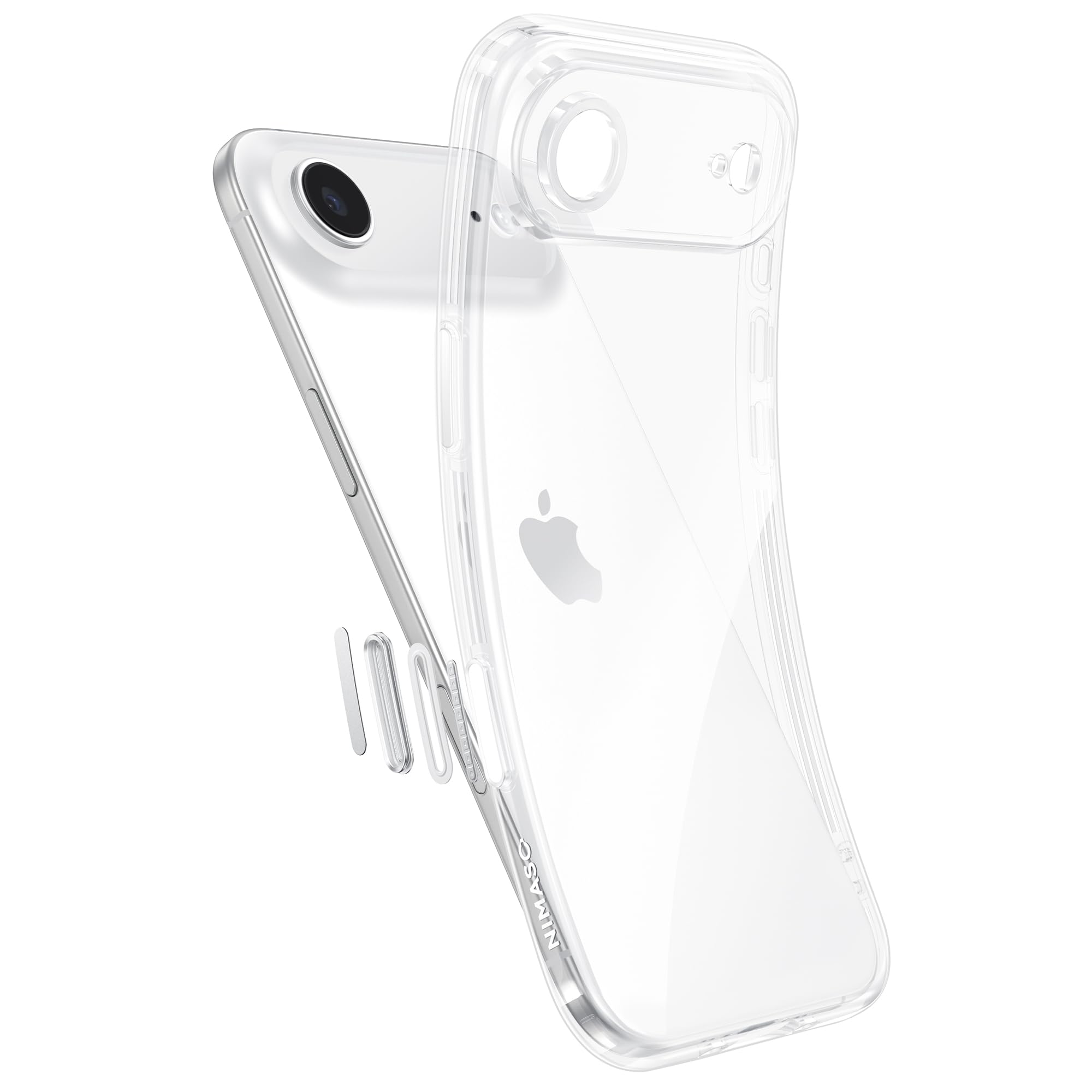 NIMASO iPhone Air 用 ケースクリア 黄変防止 耐衝撃 米軍MIL規格 SGS認証 カメラコントロールボタン付き いPhone Air 対応 ケース 傷つき防止 軽量 ソフト ワイヤレス充電対応 カメラ レンズ保護 ストラップホール付き アイフォン Air 対応（6.5インチ） スマホケース（清水シリーズ）NSC25F1613
