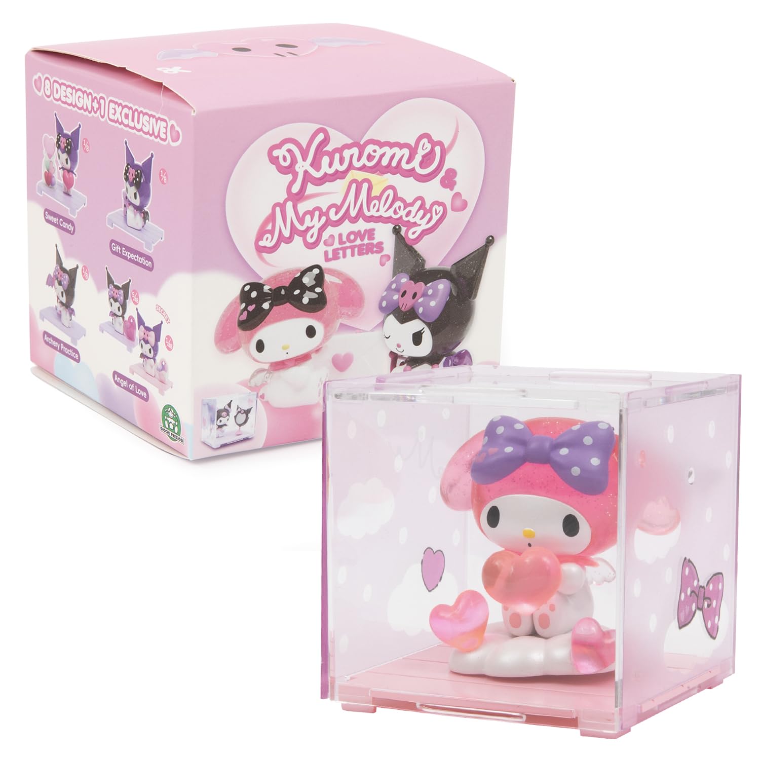 Hello Kitty Love Story Kuromi & My Melody Mini Figure Blind Bag 6.5cm Collectible Figure with Accessory in Box, Random Model, Ages 3+, Pink