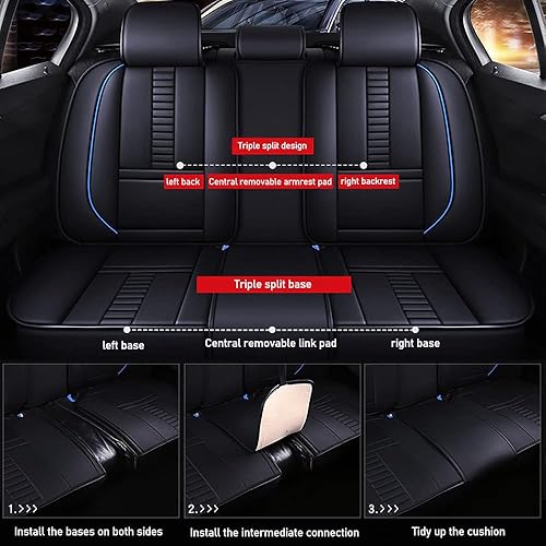 Miniatura 9 de Juego completo de fundas de asiento de automóvil de ajuste universal para Mazda CX-5 2013-2023, juegos de interiores de automóvil de piel sintética