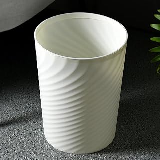 LAIGOO Small Plastic Bathroom Garbage Can, 1.8 Gallon Wastebasket Recycling Bin Plastic Office Trash Can, White