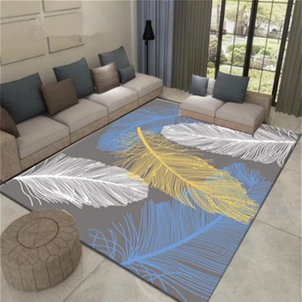 Tapis de cuisine plumes bleu jaune 40x60 cm pour égayer votre intérieur