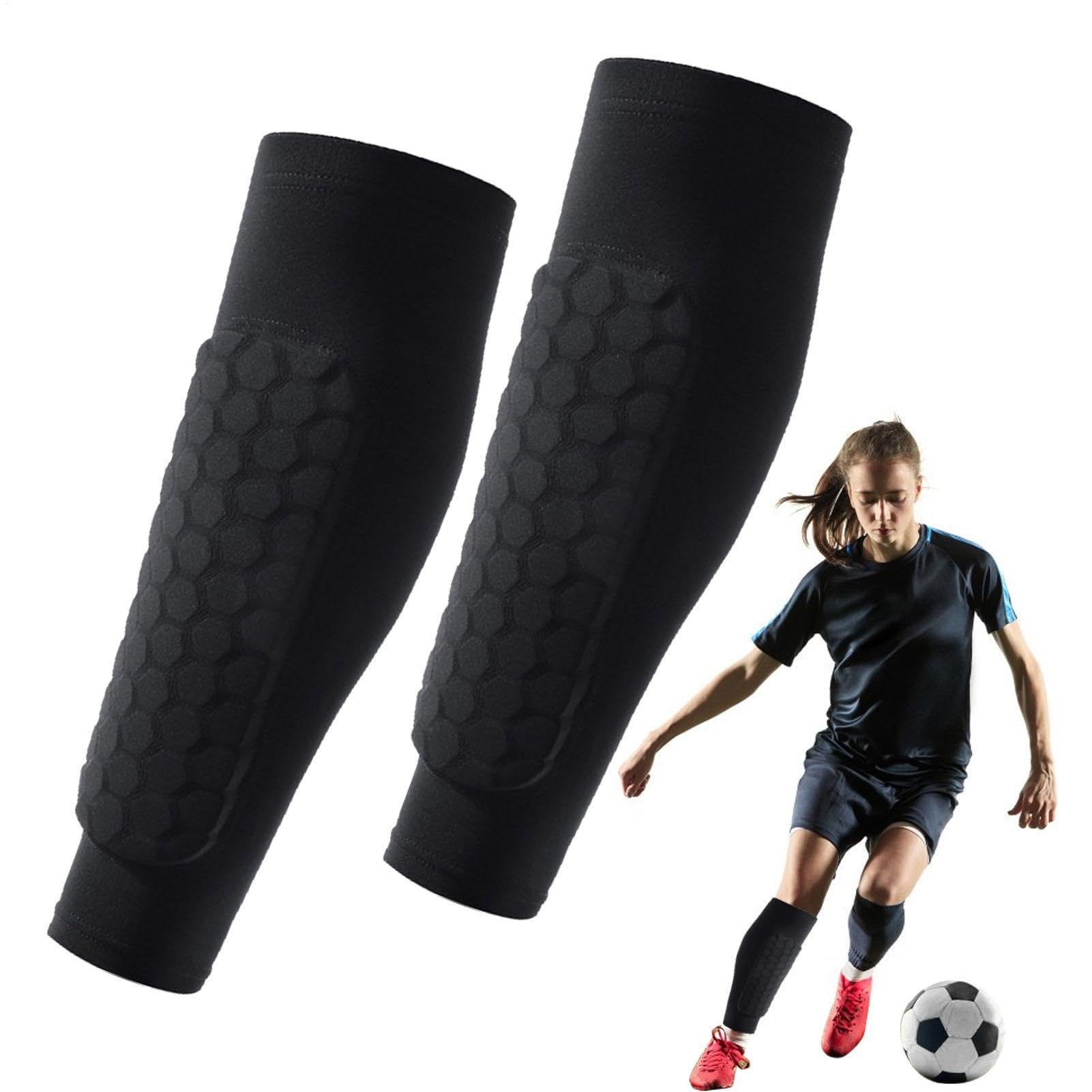 FenytayShin Defender Shin Guards, Shin Defender Compression Sleeve With Honeycomb Pads, Hockey Shin Pads For Kids & Adults, Breathable Shin Splint Support, Shin Guard Socks, Calf Protective Gear