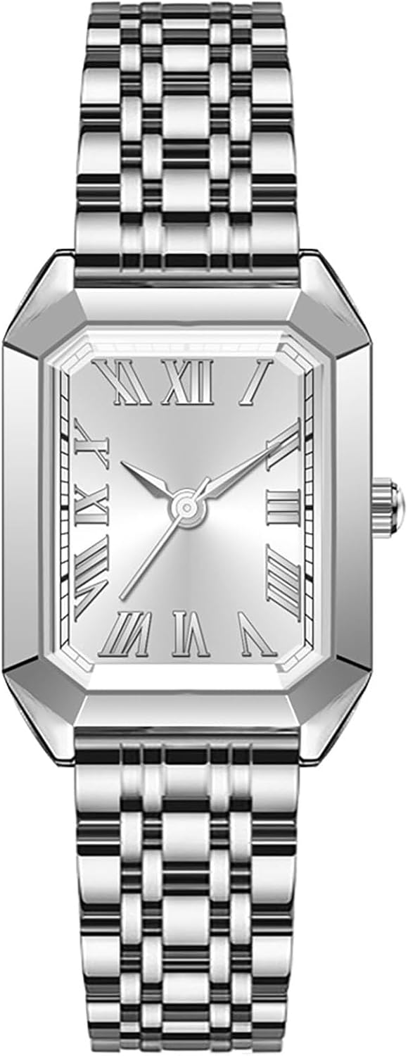 Watches for Women Vintage Rectangular Case Stainless Steel