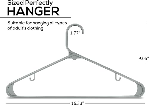 Miniatura 2 de Perchas de plástico Utopia Home estándar para hogar de color negro, perchas tubulares para la ropa, resistentes, finas y elegantes