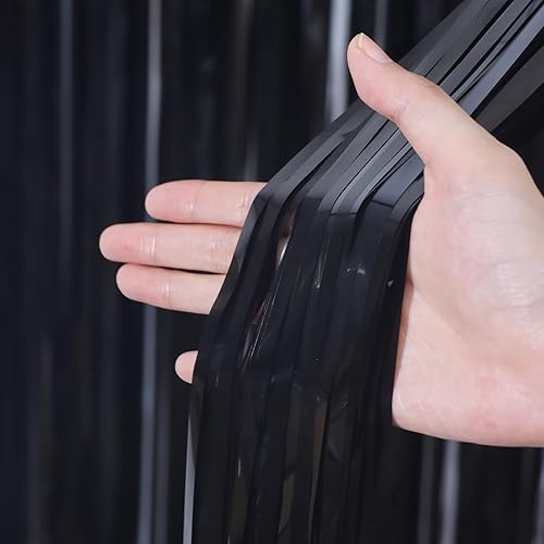 Miniatura 2 de Cortinas de 3.3 x 6.6 pies con flecos de papel de aluminio, decoraciones de fiesta con serpentinas, telón de fondo con flecos para cumpleaños, baby