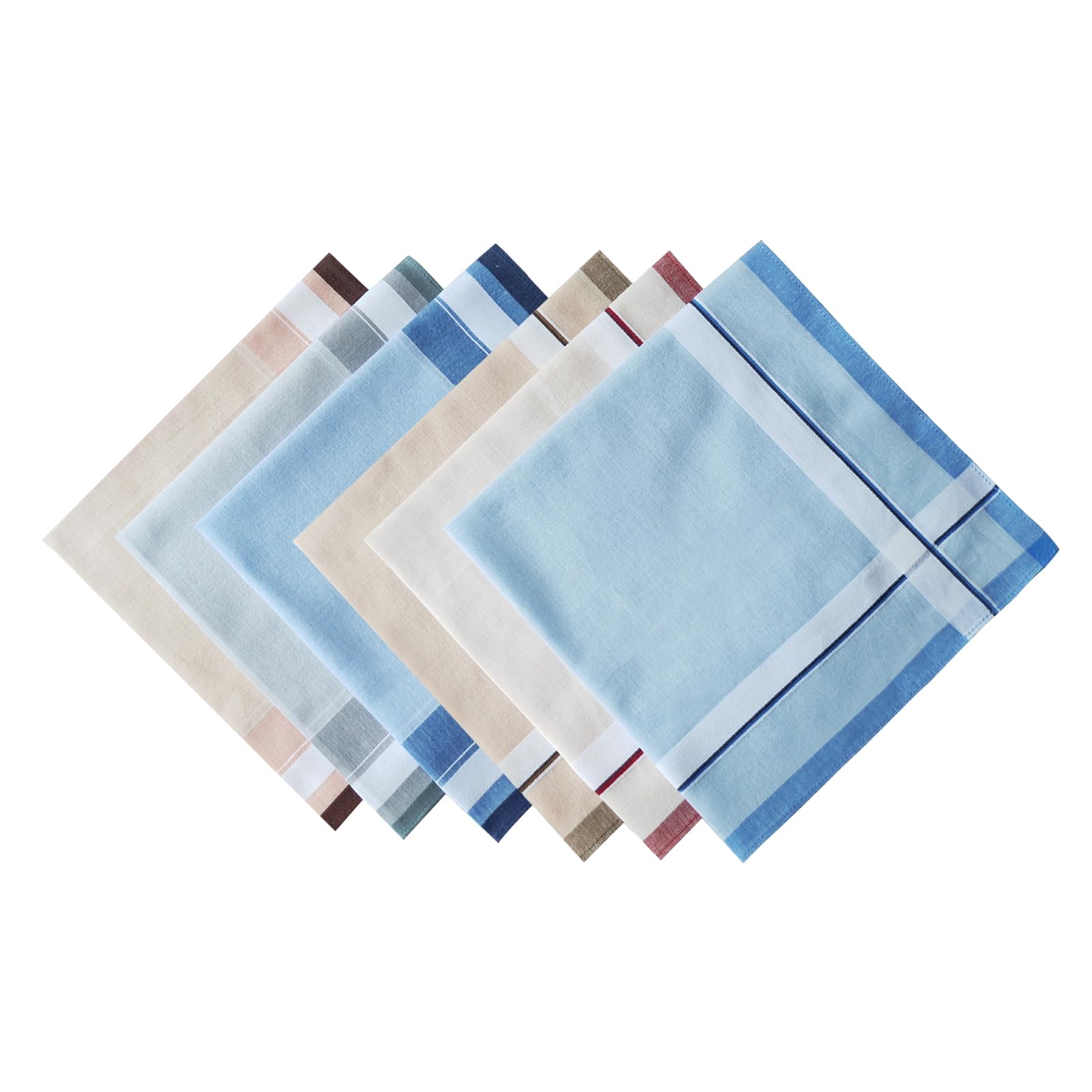 6pcs Men's Handkerchiefs Cotton Fabric Classical Type Absorbent And Long Time Use 40x40cm For Formal Occasion Hankies Absorbent Men's Hankies