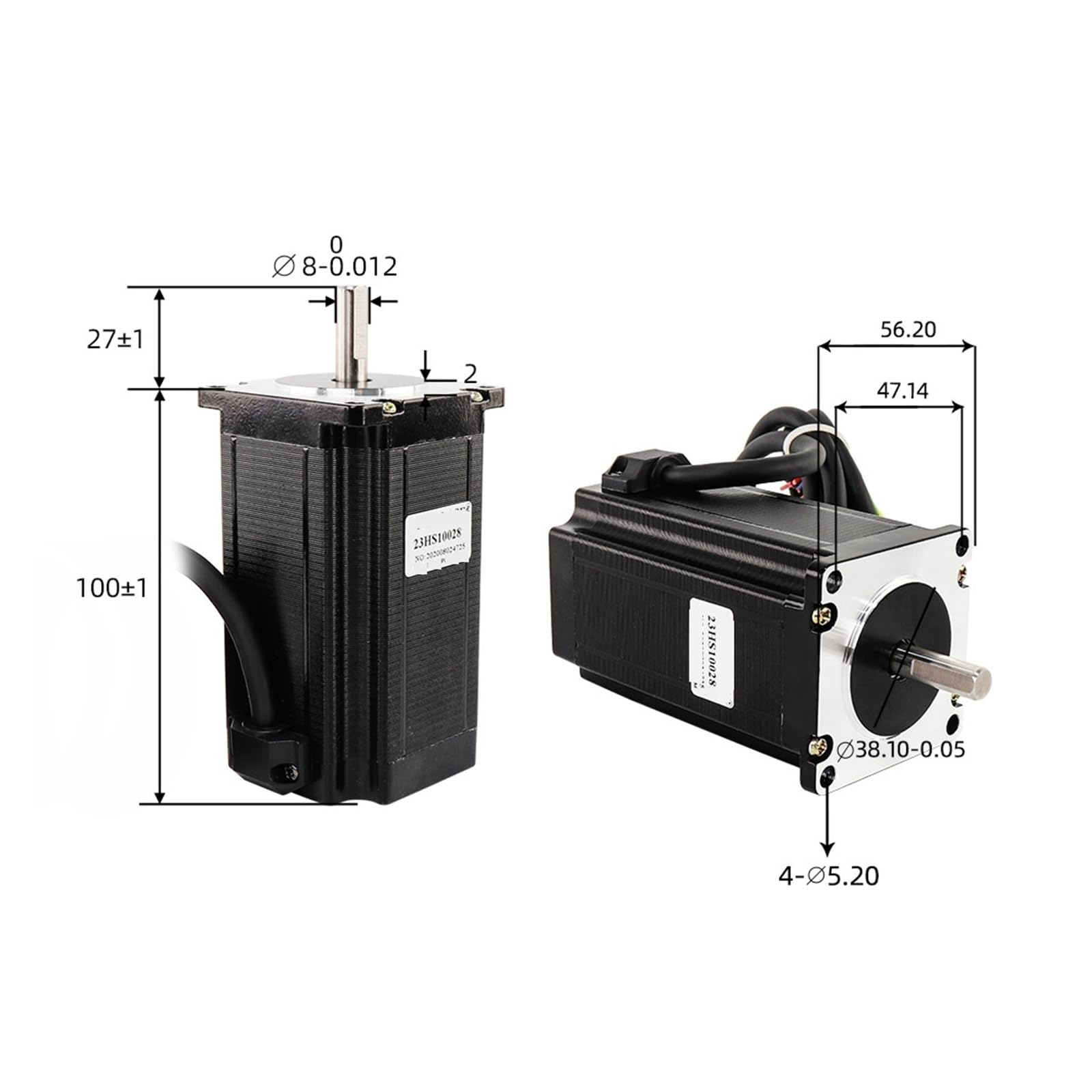 Schrittmotor 1,8 Grad 23HS10028 2 Phase 4 Leitungen Nema 23 Schrittmotor 2.8A 260N.cm 57 Schrittmotor