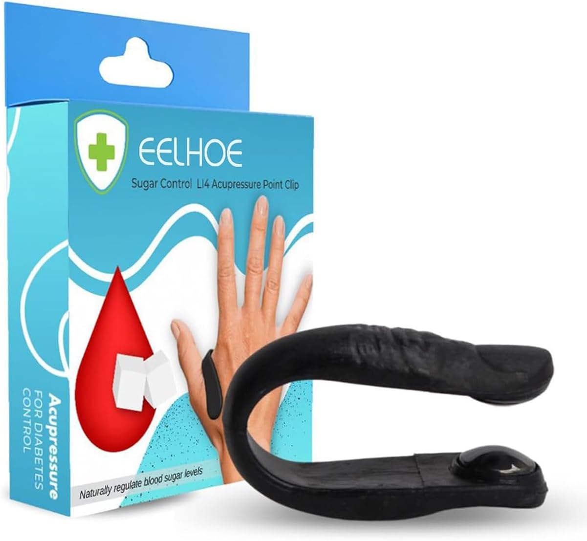 Sugar Control LI4 Acupressure Point Clip | Headache, Migraine &Tension Relief | Light Weight Pack of 4 pcs