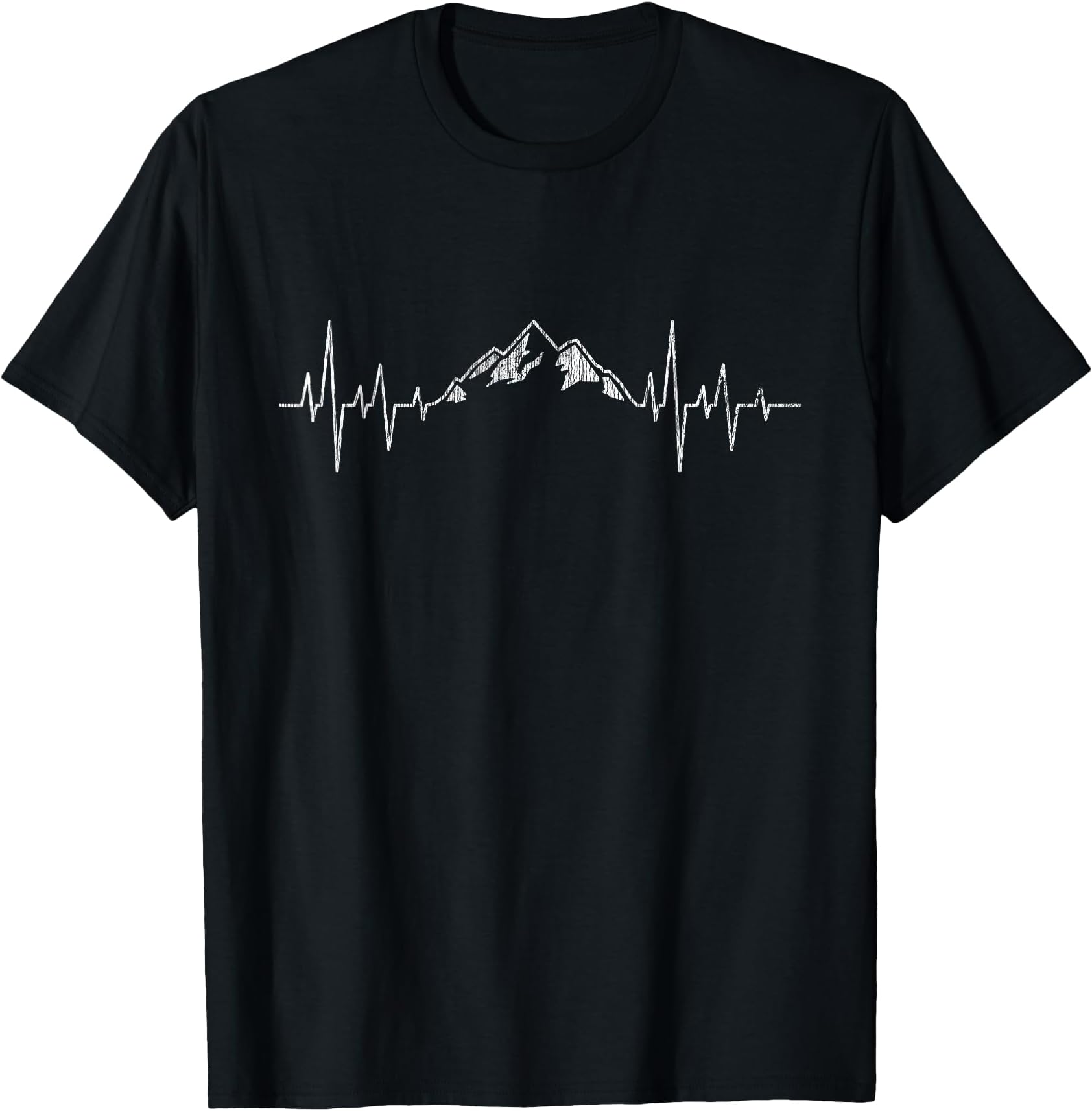 Hiking Mountains Heartbeat Hiker Adventures T-Shirt Small