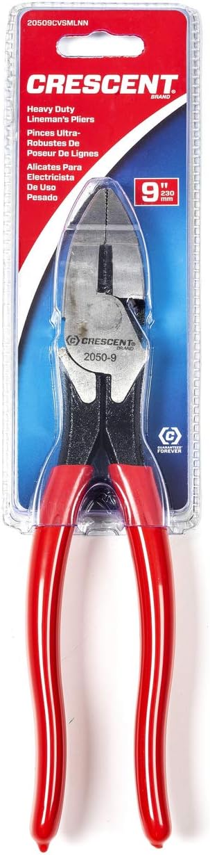 Crescent 9-1/4" Lineman’s High Leverage Solid Joint Pliers - Carded - 20509CVSMLNN