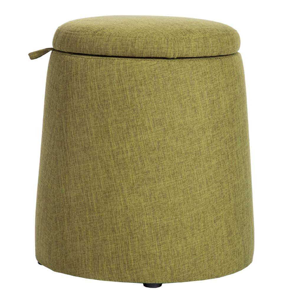 Pouf coffre de rangement vert 42x46 cm pour l'entrée | Banc à chaussures confortable