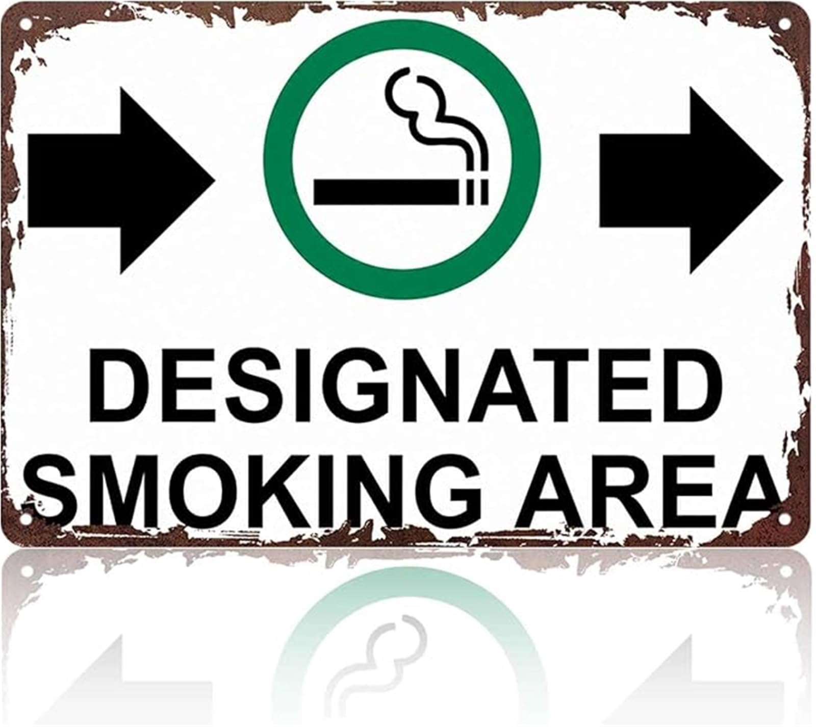 FNYUVNFAF Whimsical Designated Smoking Area Metal Sign Wall Hanging For Office Bar Restaurant Home Garage Workplace Hotel 8 X 12 in