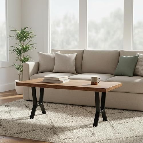 Miniatura 2 de ITeeLas Patas de metal para mesa de 16 pulgadas, patas de banco resistentes, patas de metal para mesa de café, color negro, juego de 2 de 16