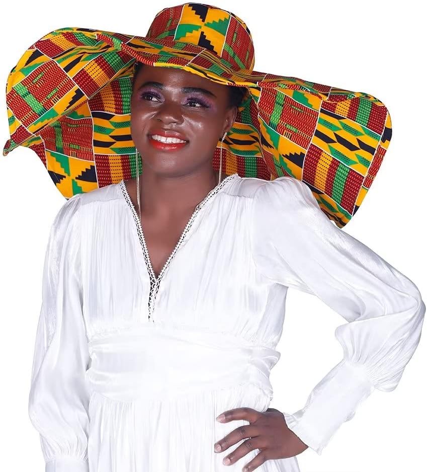 Women's African Summer Foldable Bucket Hat Outdoor Sunscreen Cotton Fishing Cap Sun Prevent Hats