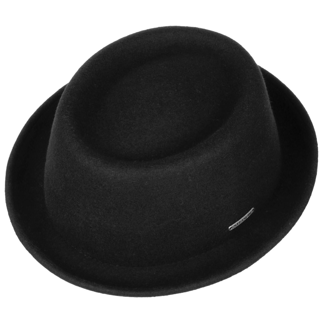 Stetson Pork Pie Chapeau de Feutre de Laine Unicolore Impermeable et oleofuge Femme Homme Toutes Saisons