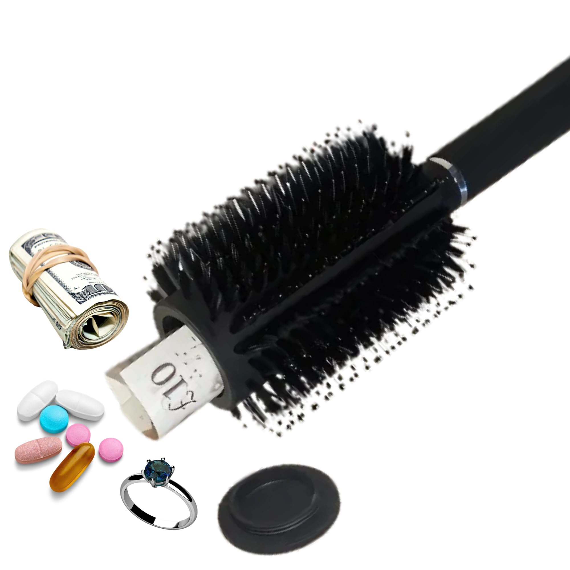 Hair Brush with Hidden Compartment Diversion Safe, Discreet Storage Secret Stash Device for Home Festivals, Concerts