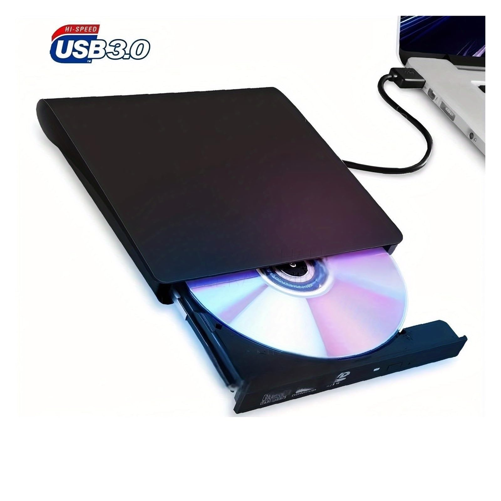 Przenośny zewnętrzny czytnik DVD CD +/-RW USB3.0 Ultracienki napęd optyczny typu Plug and Play Archiwizacja i tworzenie kopii zapasowych danych