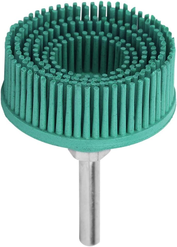 2 Inch Bristle Disc Emery Rubber Abrasive Brush Polishing Grinding Wheel for Burr Removal(Green) Abrasive Tool,3m roloc (Green)