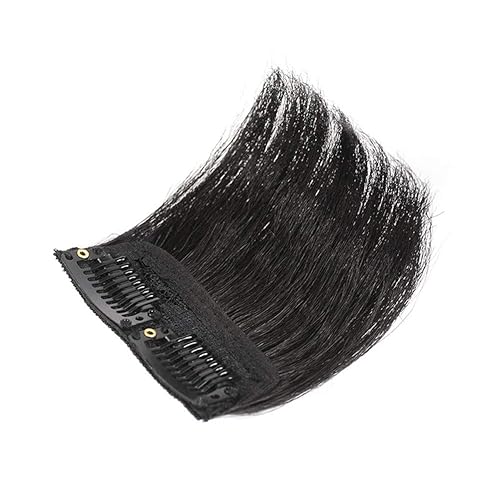 Miniatura 2 de LXUE Peluca de cabello humano corto de 4 pulgadas con clip para plenitud, marrón claro