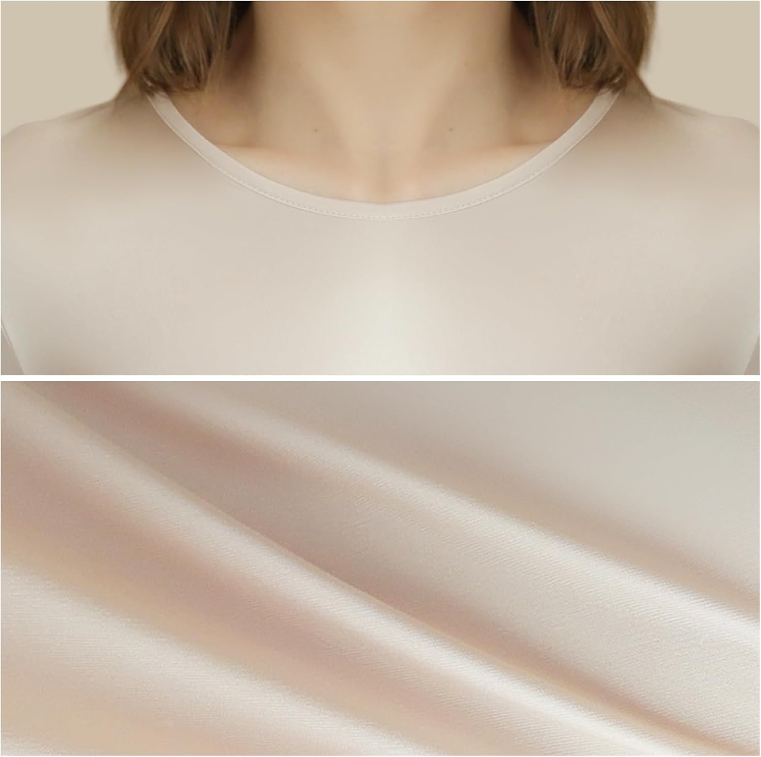 Women's Silk Thermal Underwear Tops Winter Long Sleeve Crewneck Undershirt Soft Long Johns T-Shirt Knit Base Layer - Image 6