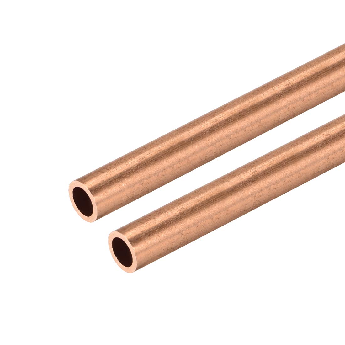 sourcing map Lot de 2 tubes ronds en cuivre, diamètre extérieur de 7 mm, épaisseur de paroi de 1 mm, longueur de 300 mm