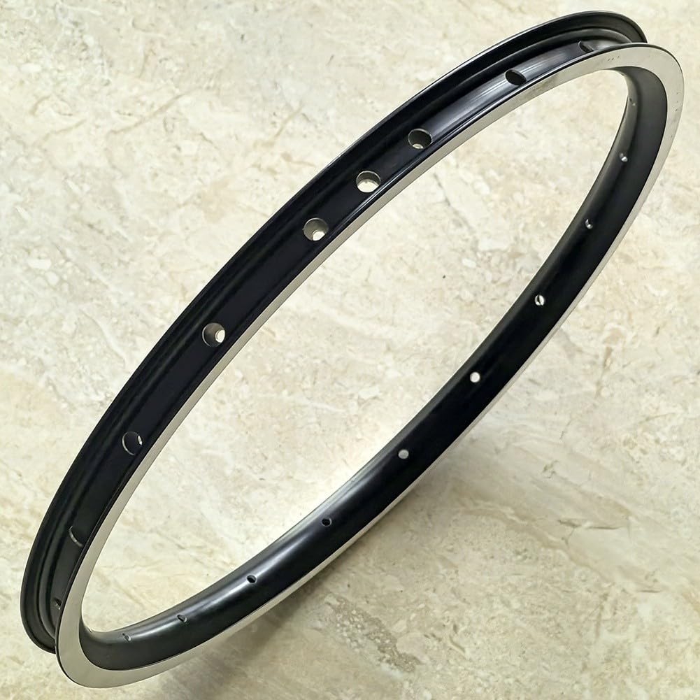 Cerchio per bici da 40,6 cm x 40,6 cm, a doppia parete, in lega di alluminio per freni a V, 20/28 fori, compatibile con bici pieghevoli Brompton, nero (28 fori 16 x 1-3/8)