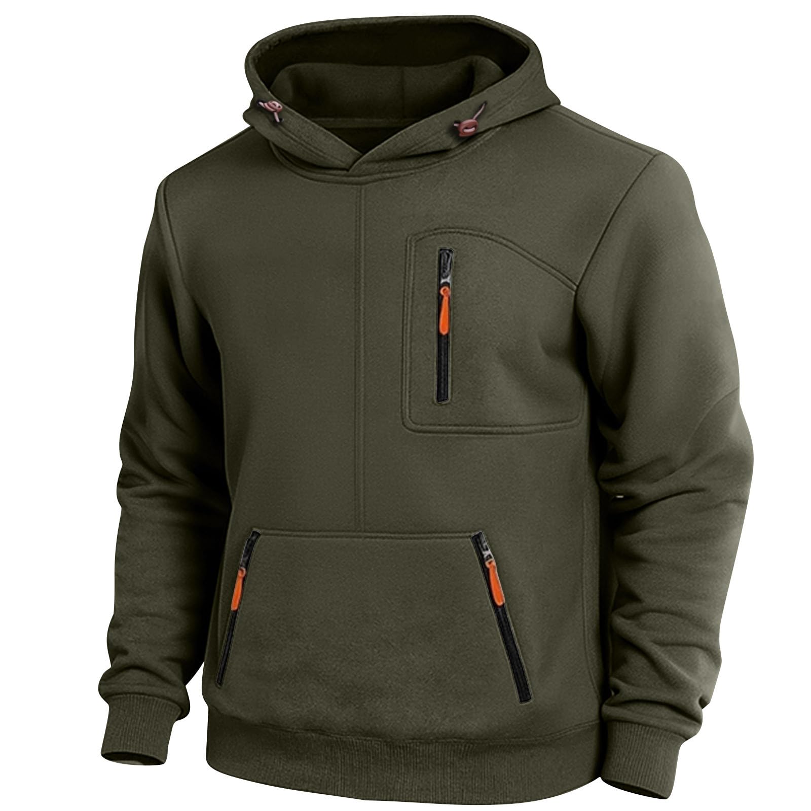 HAOLEI Sudaderas Hombres con Capucha,Jersey de Manga Larga con Bolsillos Casual Color Sólido Sudadera Deporte Hombre Estilo Utility Sueltos Cómodo Hoodie Holgado Deportivo Ropa Otoño Invierno
