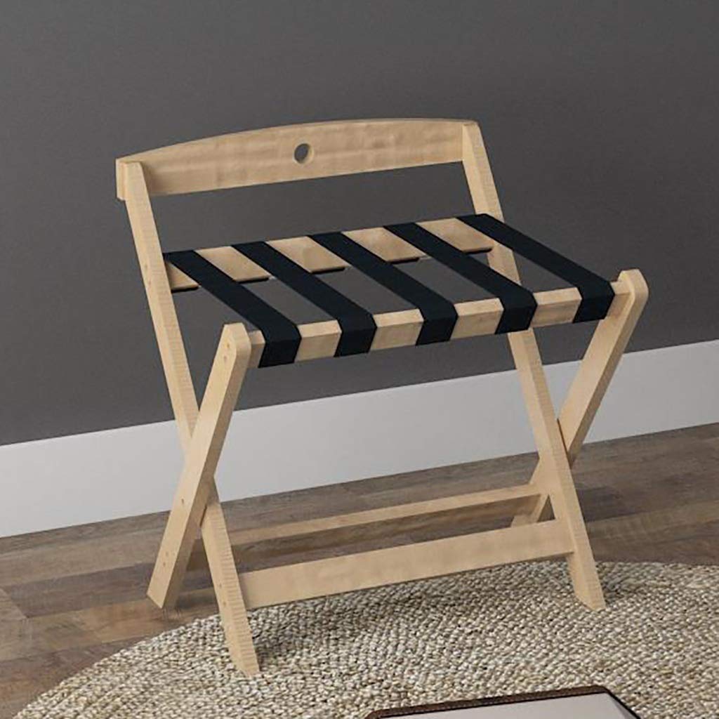 Porte-bagages pliable en bois marron 60x50x60cm pour rangement de chambre