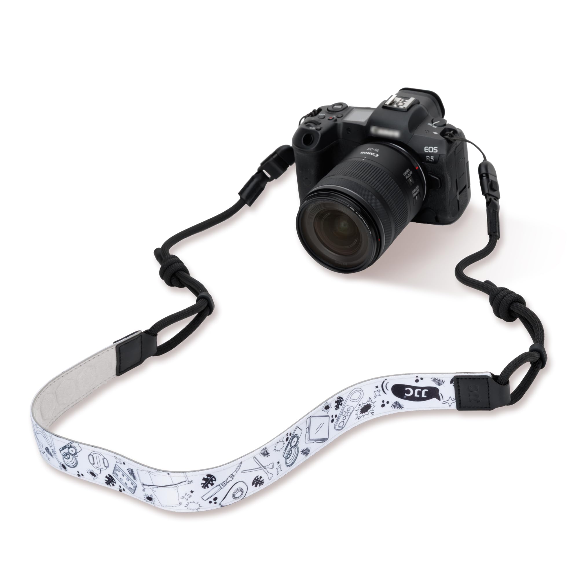 JJC Tracolla per fotocamera con sgancio rapido, 119,4-160 cm, regolabile, mirrorless, per fotocamere Canon, Nikon, Sony, Fujifilm
