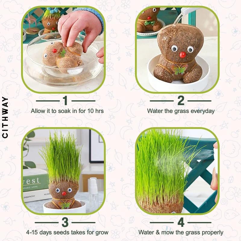 Amazon.co.jp: LONGLUAN シスウェイ 草の頭人形、草の頭の人形、草の頭
