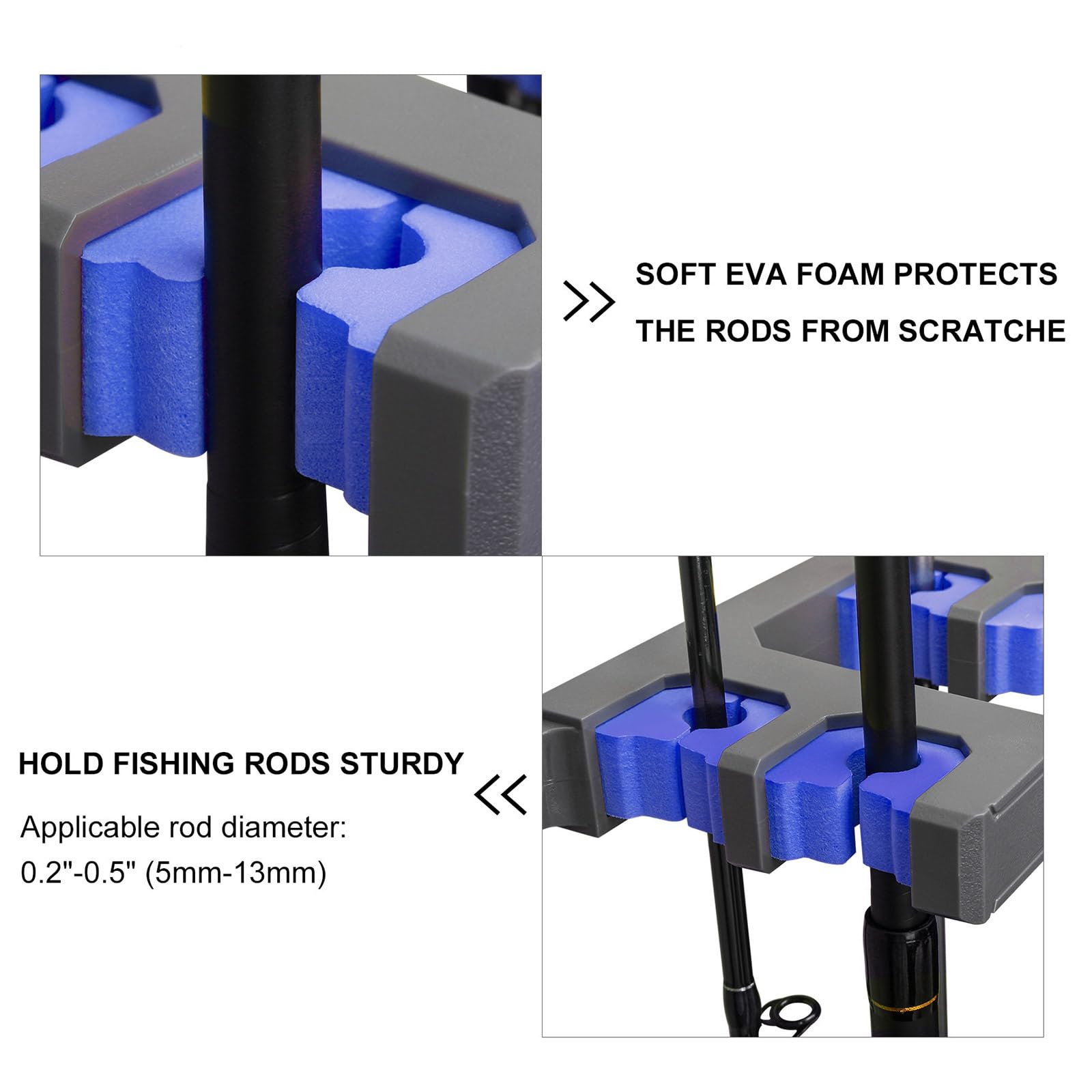 Supporto verticale per canna da pesca a parete Rack per 10 canne da pesca Supporto per canna da pesca Garage Rack verticale per canna da pesca