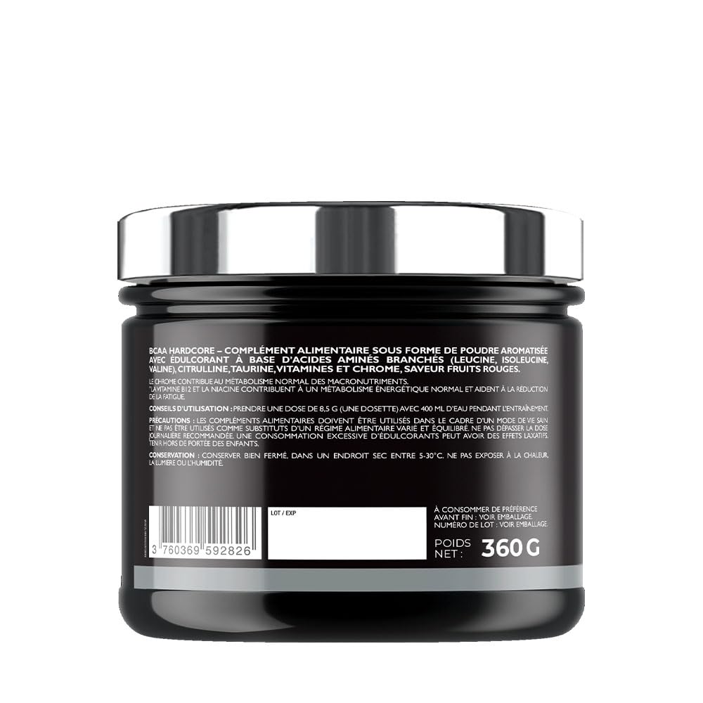 SUPERSET NUTRITION | Bcaa Hardcore (360g) | BCAA | BCAA 2:1:1 effet Pump, Fruits Rouges