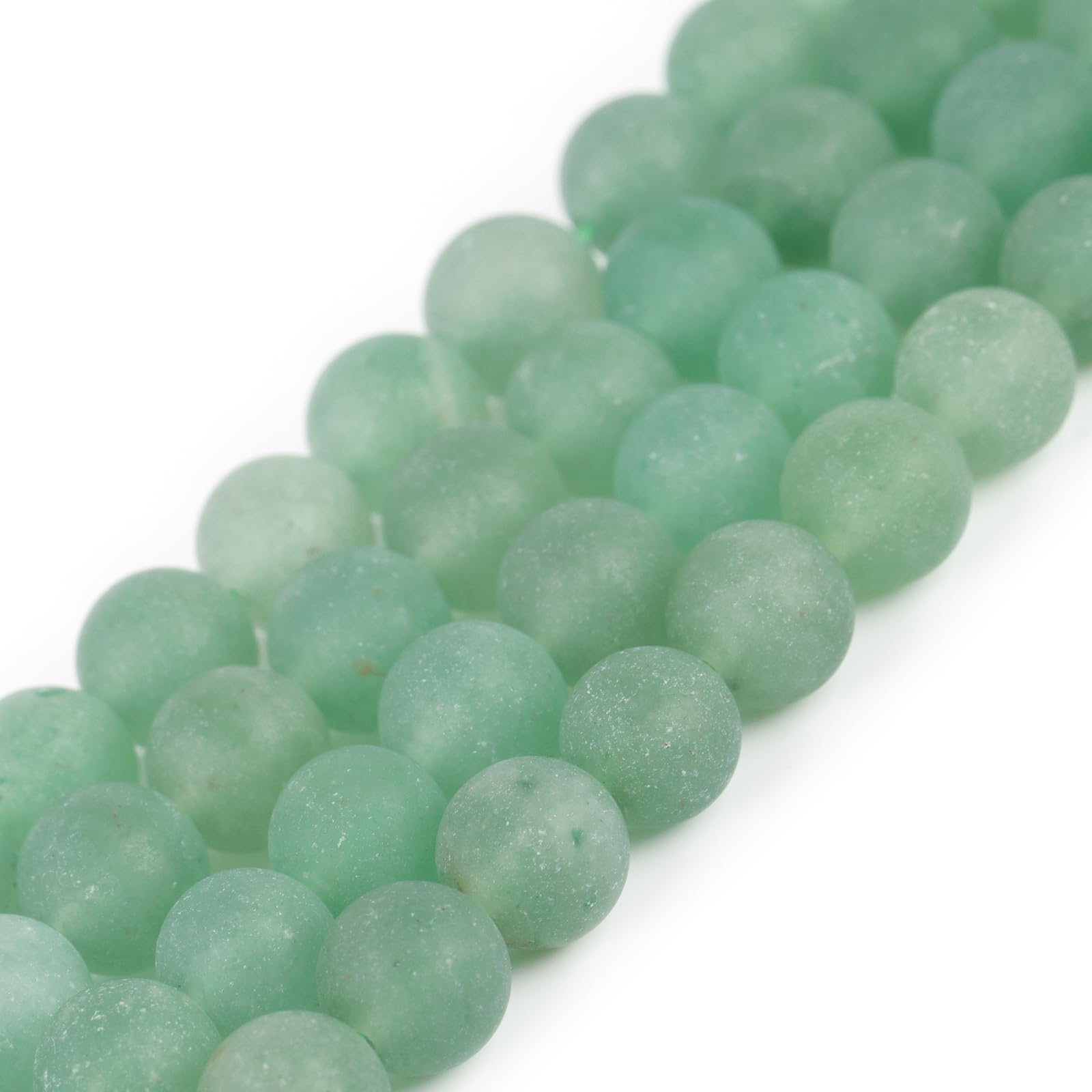 SHGbeads 8mm Frost Matte Green Aventurine Jade Semi Precious Gemstone Round Loose Beads for Jewellery Making DIY Handmade Craft Supplies 15" - Image 2