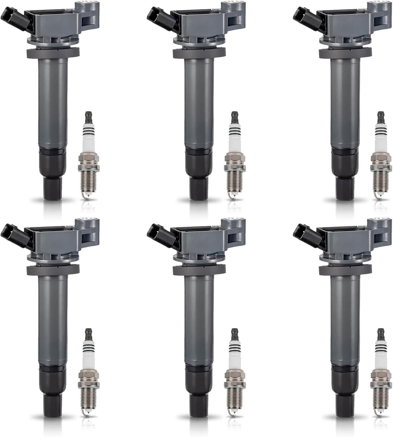 ENA Pack of 6 Ignition Coils with 6 Platinum Spark Plugs