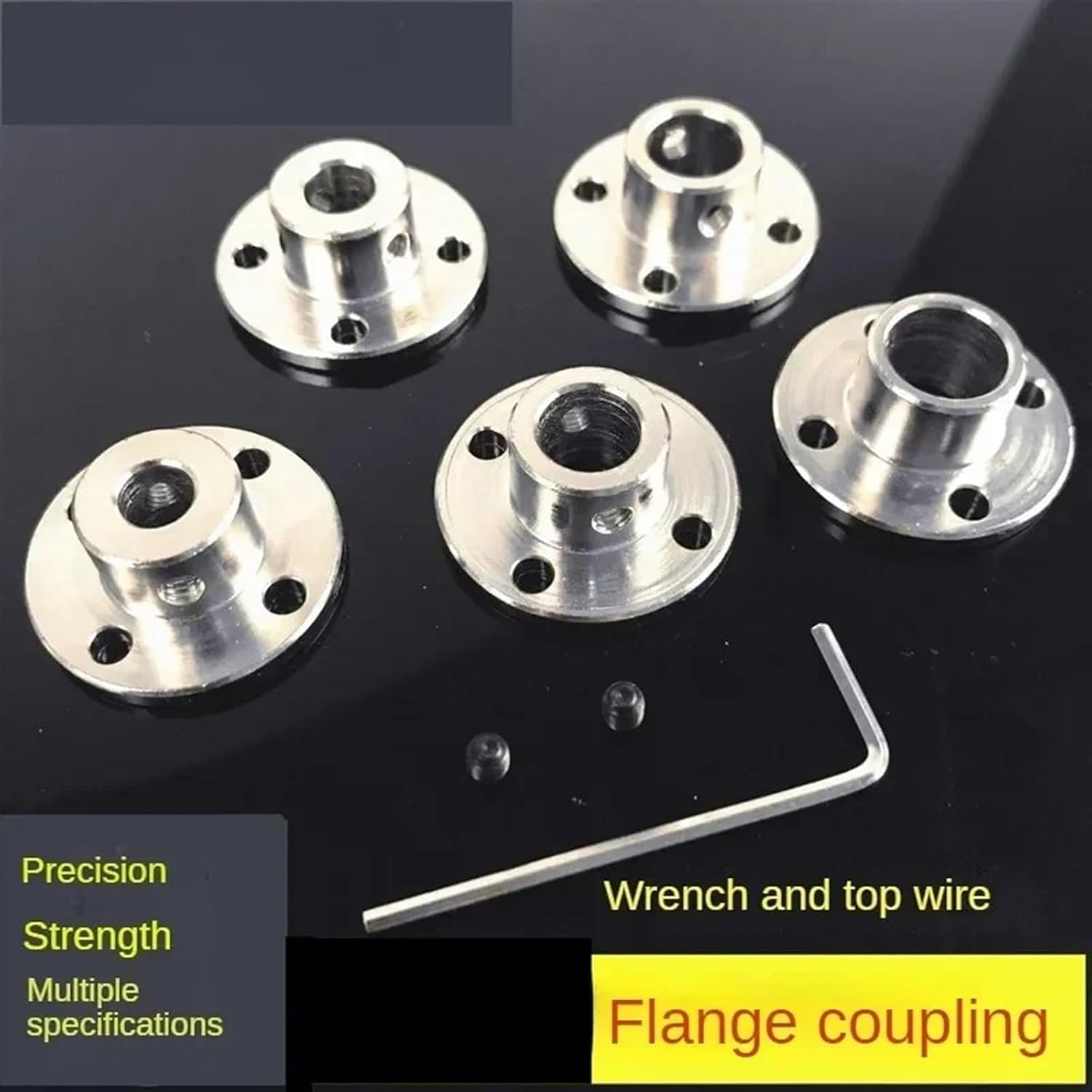 2mm/3mm/3.17mm/4mm/5mm/6mm/6.35mm/7mm/8mm/10mm/11mm/12mm/14mm Rigid Flange Coupling Motor Guide Shaft Coupler Support Connector 1Pcs(1pcs 14mm)