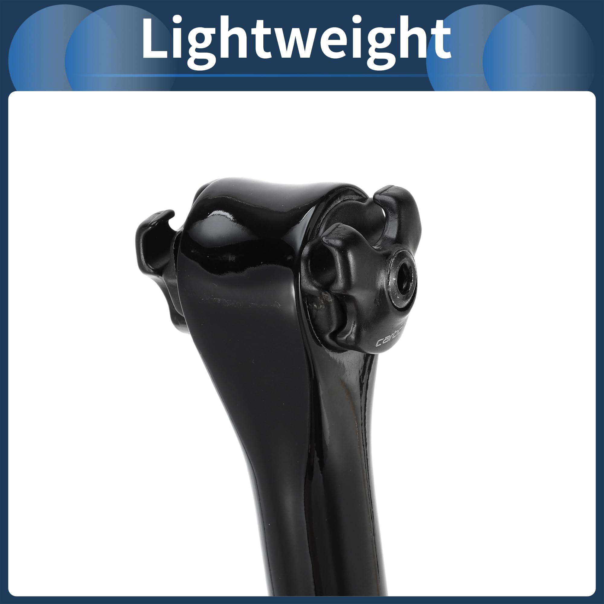 Tige De Selle De Vélo Noir Brillant 1pc pour VTT Fibre De Carbone | 27.2X350Mm, Pour VTT, Vélo De Route, BMX, Absorption Vibrations, 2 Boulons, Facile À Installer, Léger