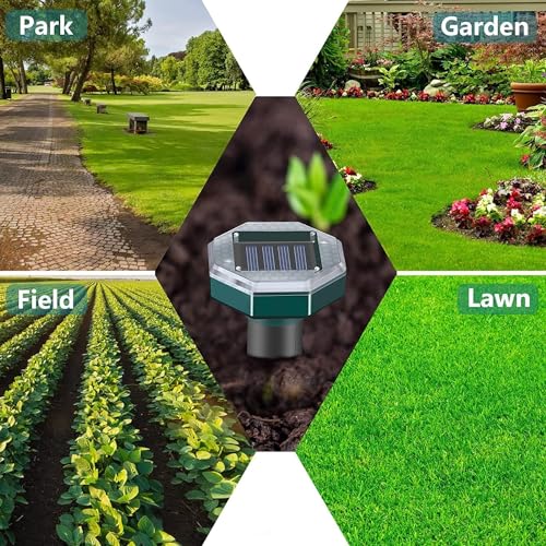 Maulwurf Vertreiber, Aufgerüsteter Solar Maulwurfschreck 8 Stück, Maulwurfsvertreiber Solar-Ultraschall Wasserdicht für Vertreiben Wühlmäuse, Gopher, Serpent