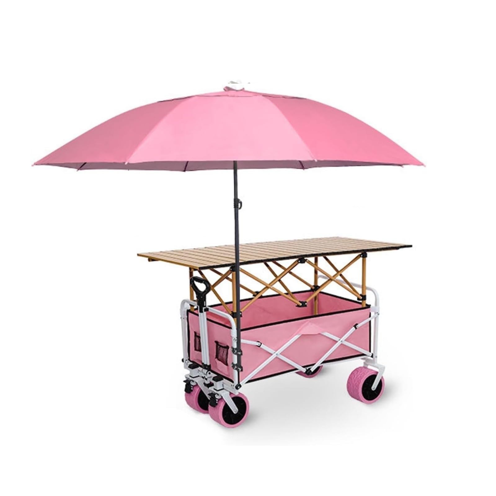 Carrello Del Venditore Di Cibo,Carretti Dei Venditori Ambulanti, | Stand Mobile Professionale,pieghevole,ruote 360° con freno,Per Bancarelle Per Aziende, Bancarelle(Pink,94cm/37in)