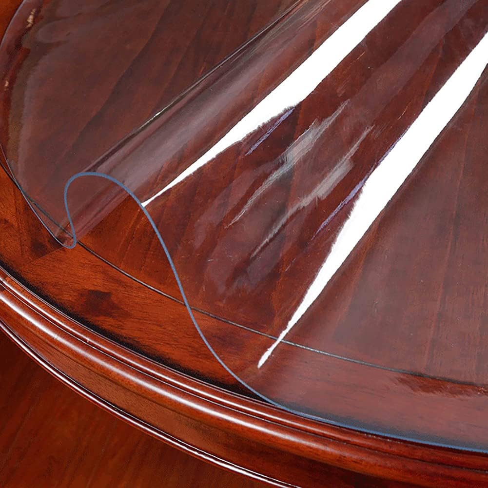 3mm Thickness Clear PVC Table Cover Protector,Anti-hot Table Mat Transparent Tablecloths,Waterproof Soft Table Protection Cover,for Office Computer Desk Sofa Table Dining Tab