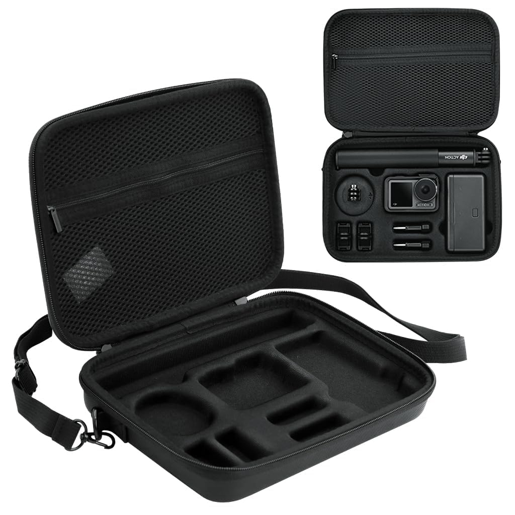 ADOFYS Carrying Case for DJI OSMO Action 3/Action 4/5Pro Camera, Hard Shell Bag Storage Bag with Shoulder Strap Travel Case for DJI OSMO Action 3/4/5pro Camera(Only Carrying Case)-picture-23