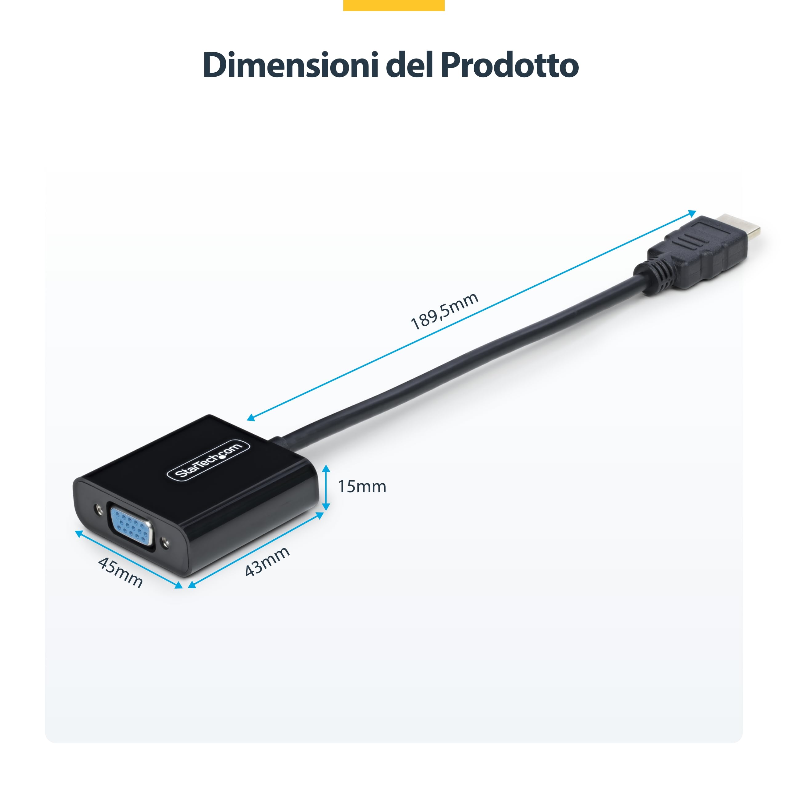 StarTech.com Adattatore HDMI a VGA Convertitore Video Attivo 1080p